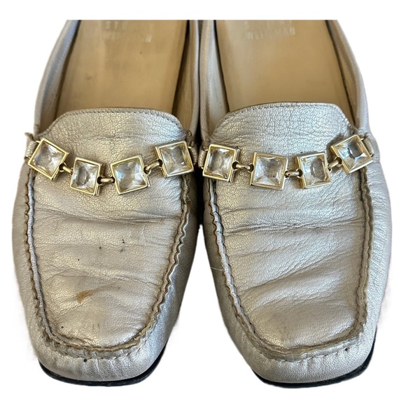 Stuart Weitzman Metallic Gold Slides - Picture 5 of 7
